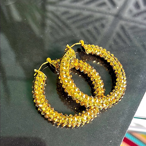 Jewelry - Swarovski Crystals Hoop Earrings